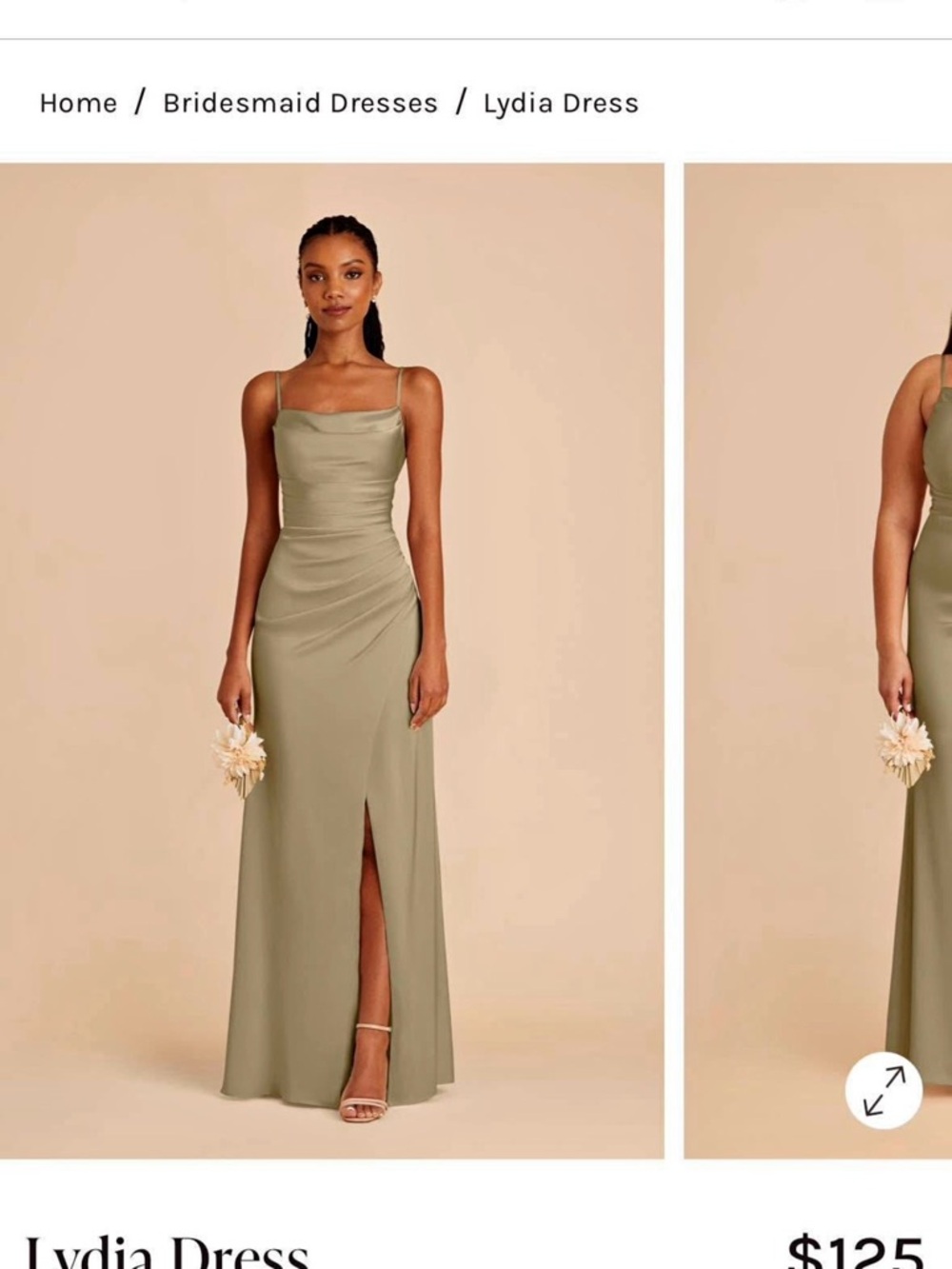 Spaghetti-Strap Maxi Dress in moss Green